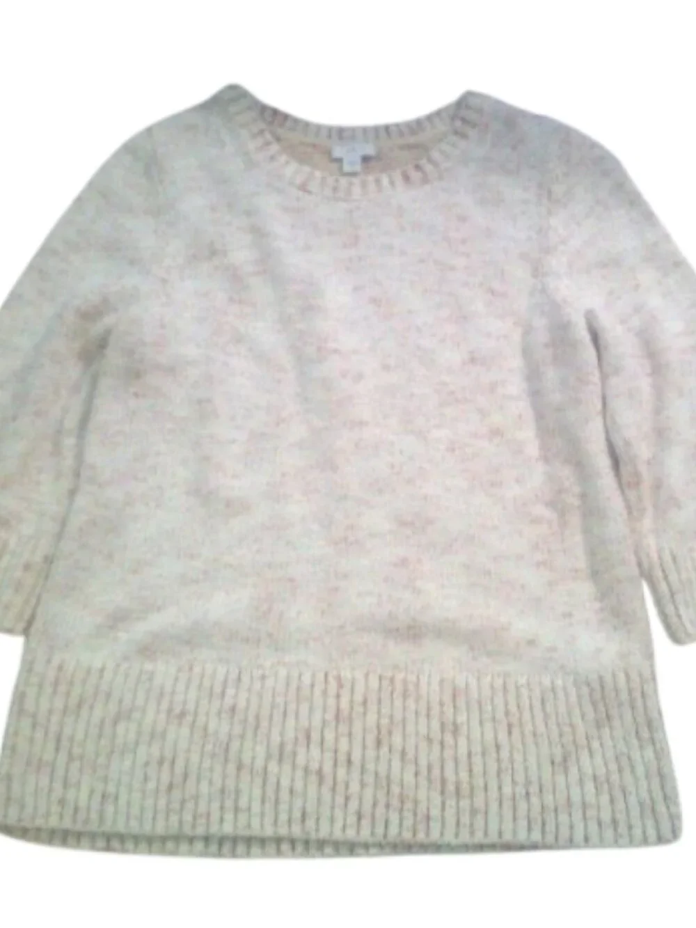 J. Jill Crew Neck Pull Over Sweater multi-fleck  speckled knit Size Medium